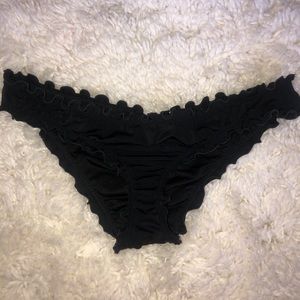 Ruffled Black Bikini Bottoms